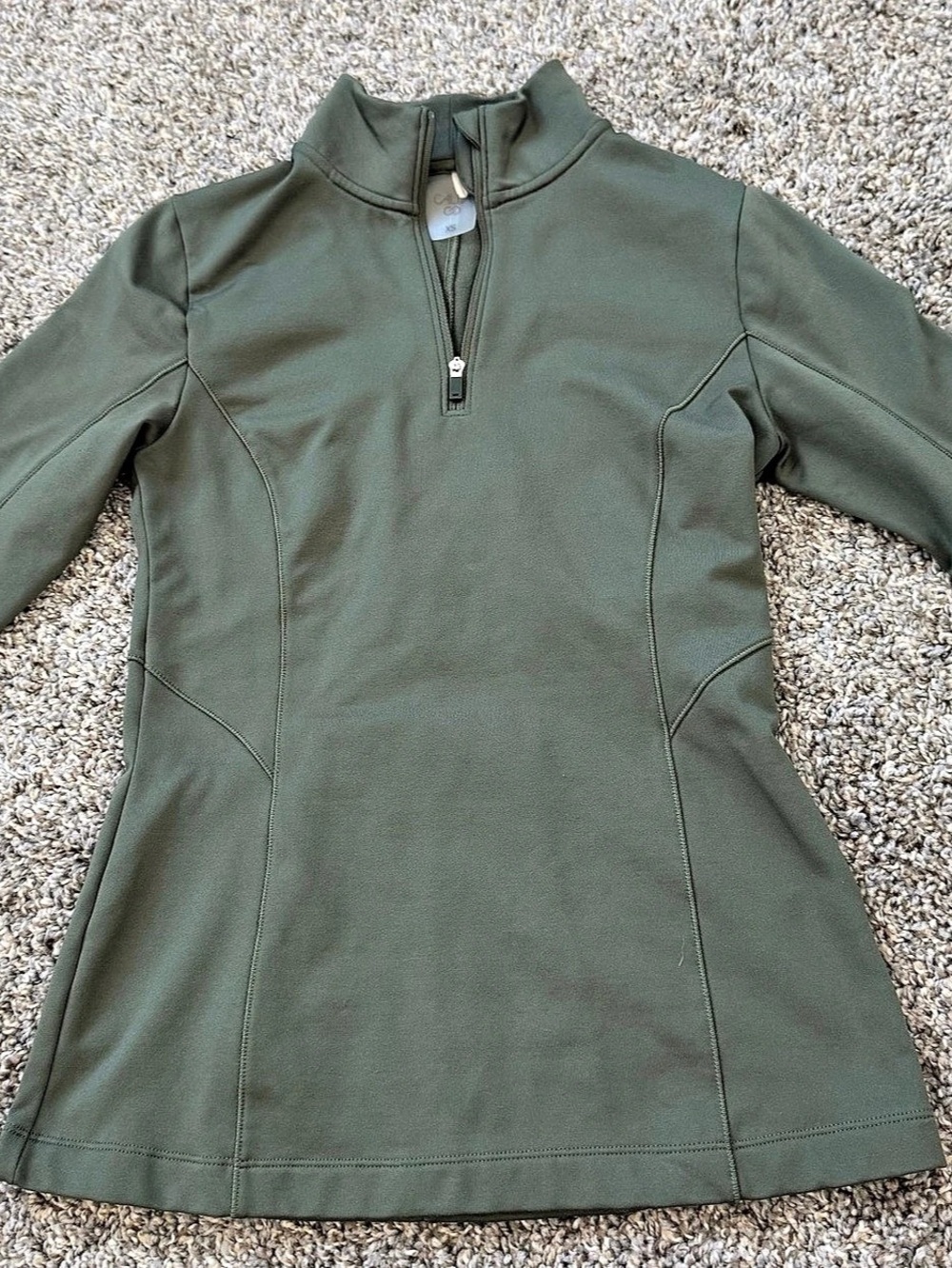 CALIA Olive Green Athletic 1/4 Zip Long Sleeve Pullover Jacket XS⁠